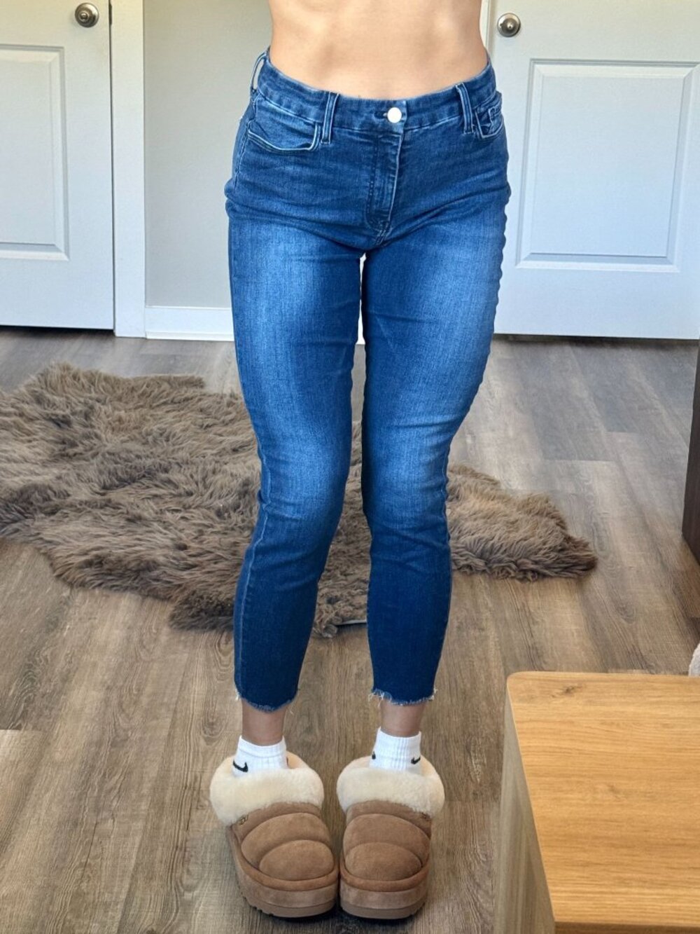 Frank & Eileen Sligo Skinny Jeans Sz 29 High Rise Stretchy Crop Denim Raw Hem